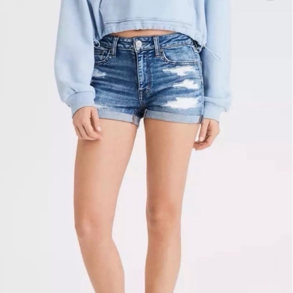 American Eagle Hi Rise Shortie Cutoff Shorts, Stretch, Distressed, Size 4, Women - Picture 9 of 9